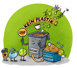 Kein Plastik in die Biotonne